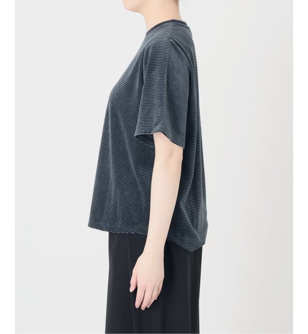 IENA LA BOUCLE「《予約》IENA LA BOUCLE ベロアボーダーTシャツ」|Tシャツ・カットソー|
