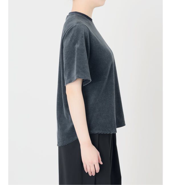IENA LA BOUCLE「《予約》IENA LA BOUCLE ベロアボーダーTシャツ」|Tシャツ・カットソー|