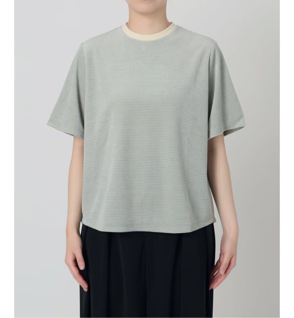 IENA LA BOUCLE「《予約》IENA LA BOUCLE ベロアボーダーTシャツ」|Tシャツ・カットソー|