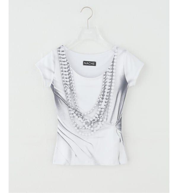 PULP「【Geek Office / ギークオフィス】NACHE / ナチェ PEARL NECKLACE PRINTED T-SHIRT」|Tシャツ・カットソー|ナチュラル