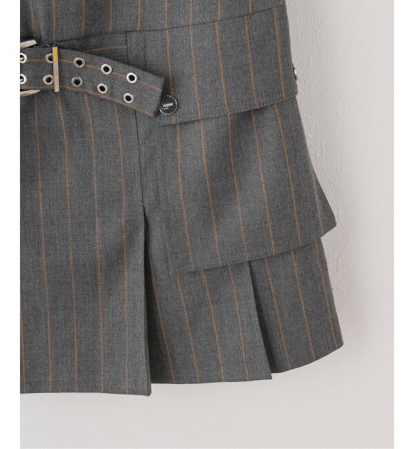 PULP「GANNI / ガニー Wool Stripe Belted Mini Dress」|ドレス|