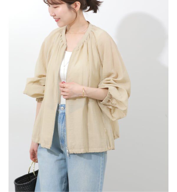 JOURNAL STANDARD relume「《予約》［手洗い可］シアーギャザージップブルゾン」|その他|ベージュ
