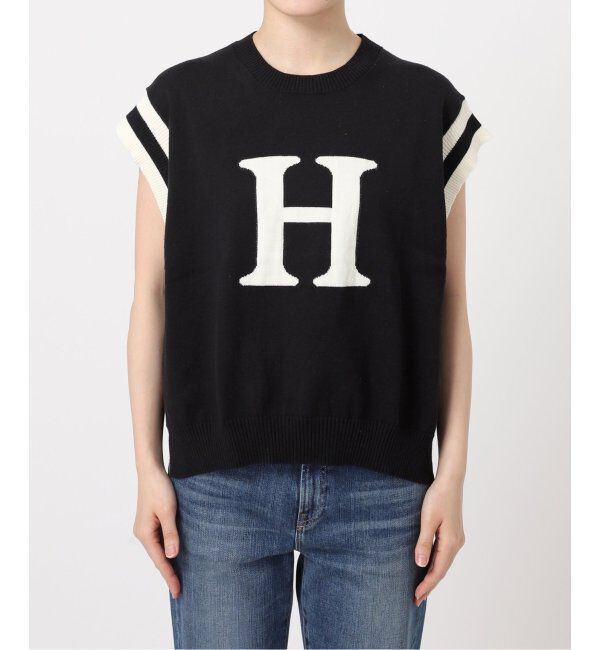 Spick and Span「ロゴジャガード フレンチスリーブニット」|ニット・セーター|