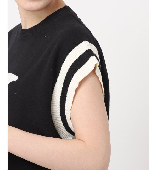 Spick and Span「ロゴジャガード フレンチスリーブニット」|ニット・セーター|