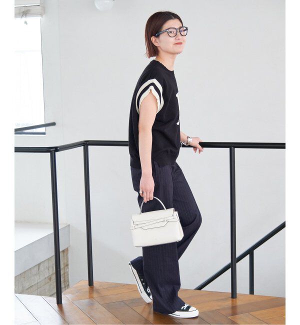 Spick and Span「ロゴジャガード フレンチスリーブニット」|ニット・セーター|