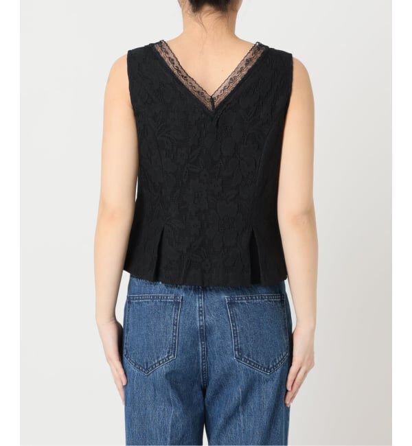 U by SPICK&SPAN「《予約》メッシュレースタンクブラウス」|シャツ・ブラウス|