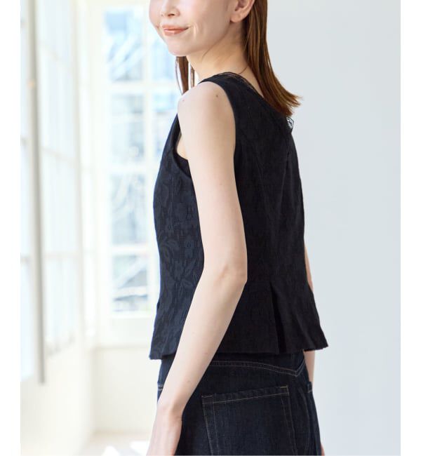 U by SPICK&SPAN「《予約》メッシュレースタンクブラウス」|シャツ・ブラウス|