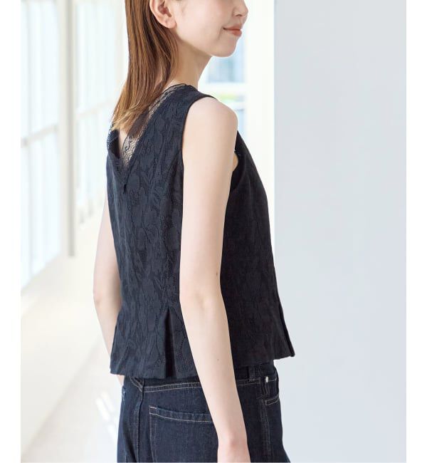 U by SPICK&SPAN「《予約》メッシュレースタンクブラウス」|シャツ・ブラウス|