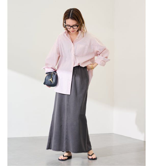 FRAMeWORK「ウェットオゾン加工インレースカート」|スカート|