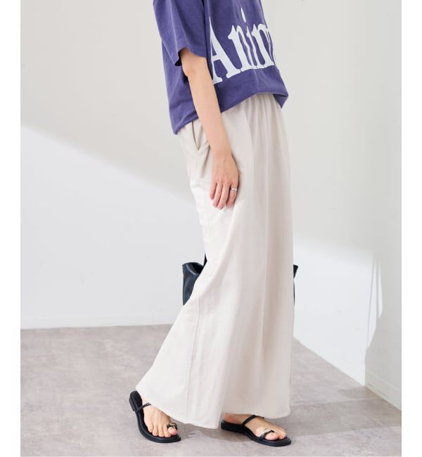 FRAMeWORK「ウェットオゾン加工インレースカート」|スカート|