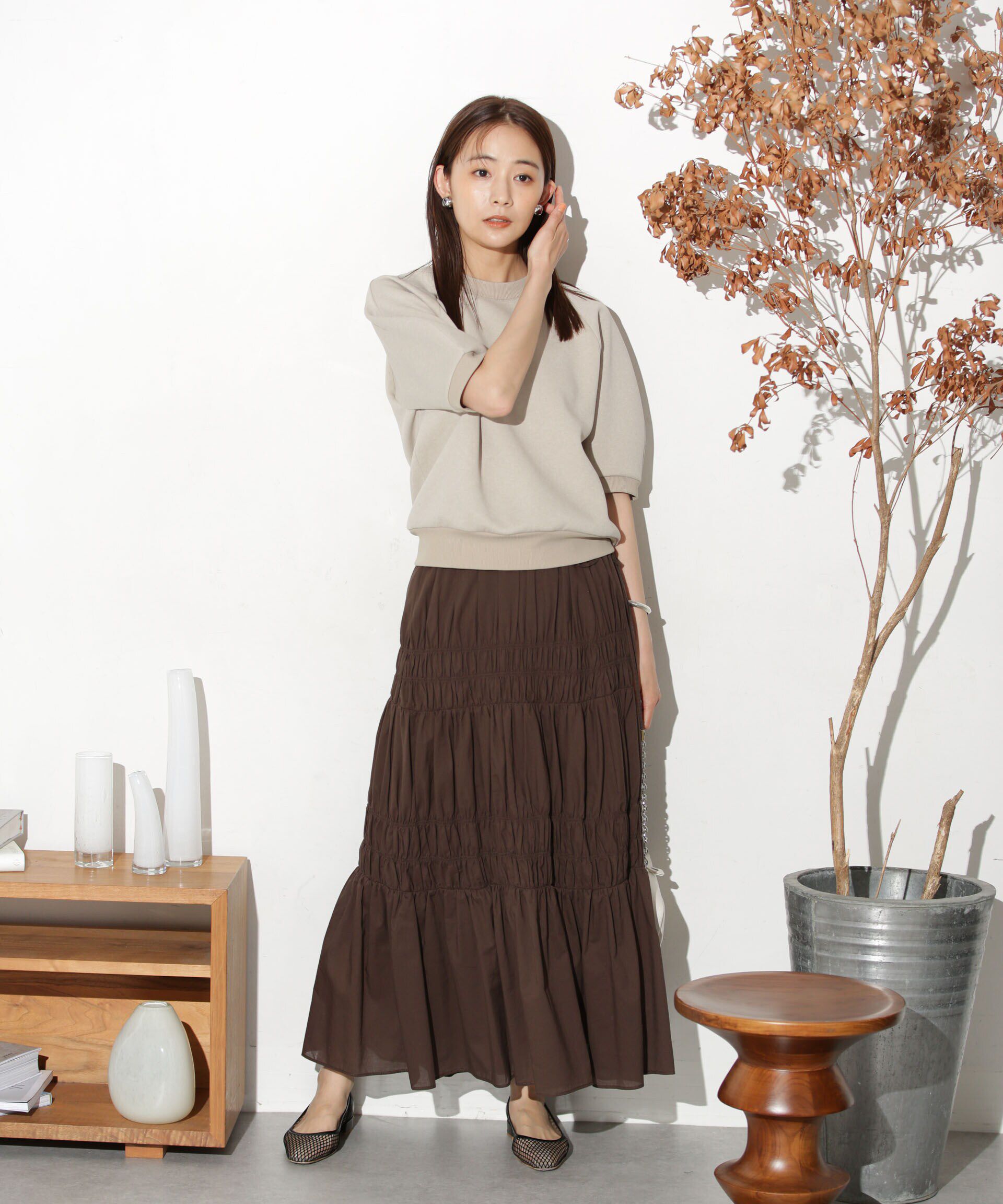 nano･universe「ティアードギャザースカート」|スカート|