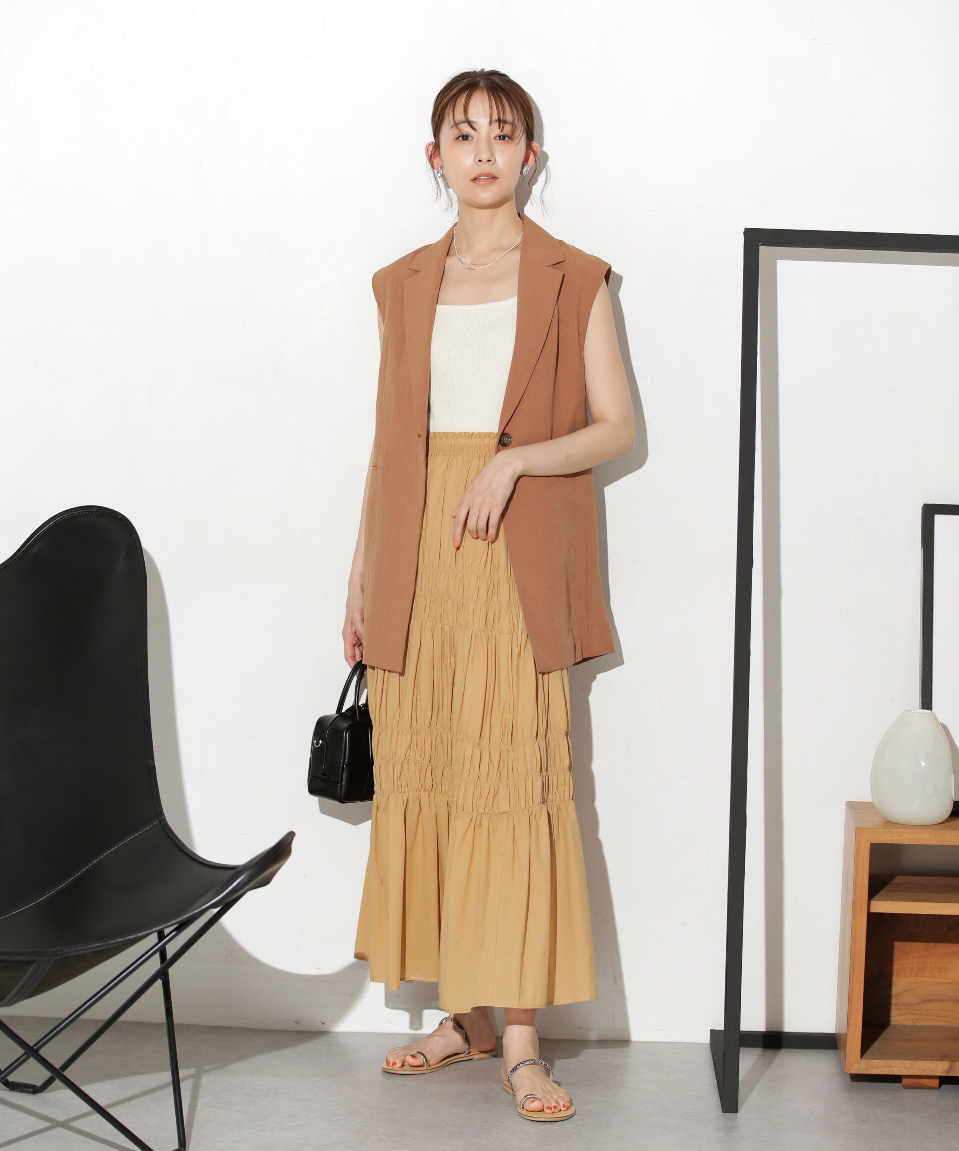 nano･universe「ティアードギャザースカート」|スカート|