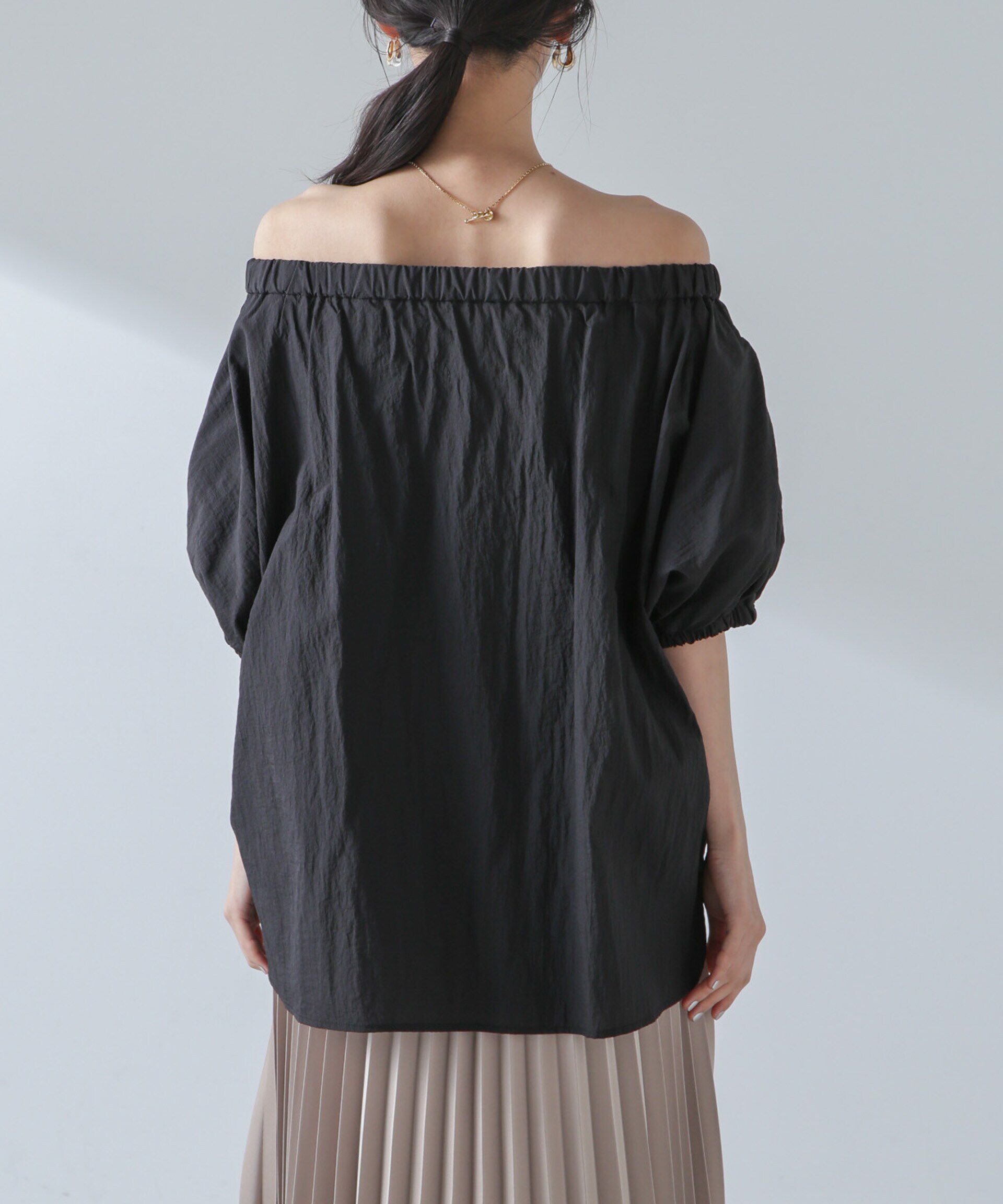 nano･universe「ナイロンタッサーオフショルダーブラウス(セットアップ可）」|シャツ・ブラウス|