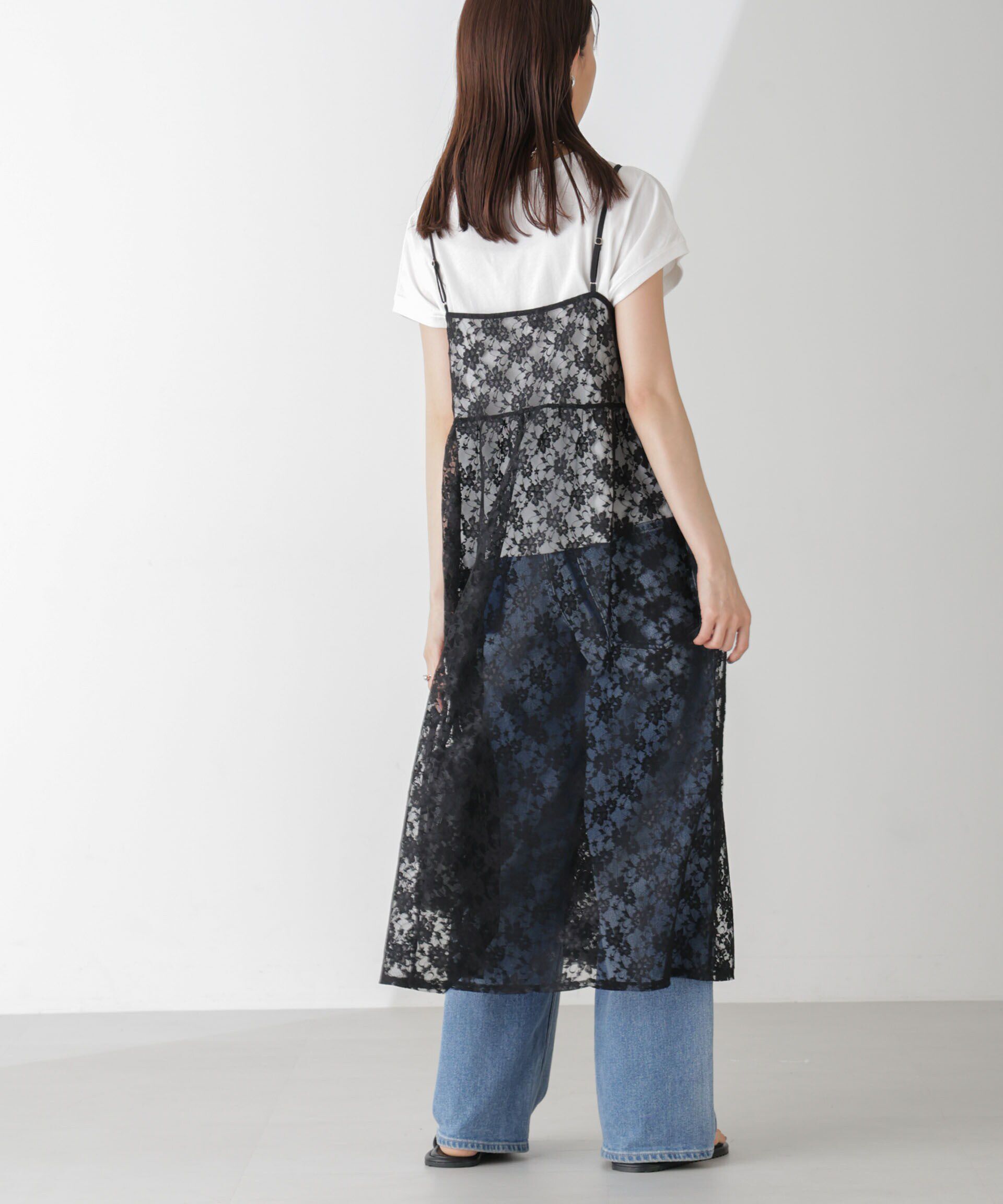 nano･universe「シアーレースキャミソールワンピース」|ワンピース|