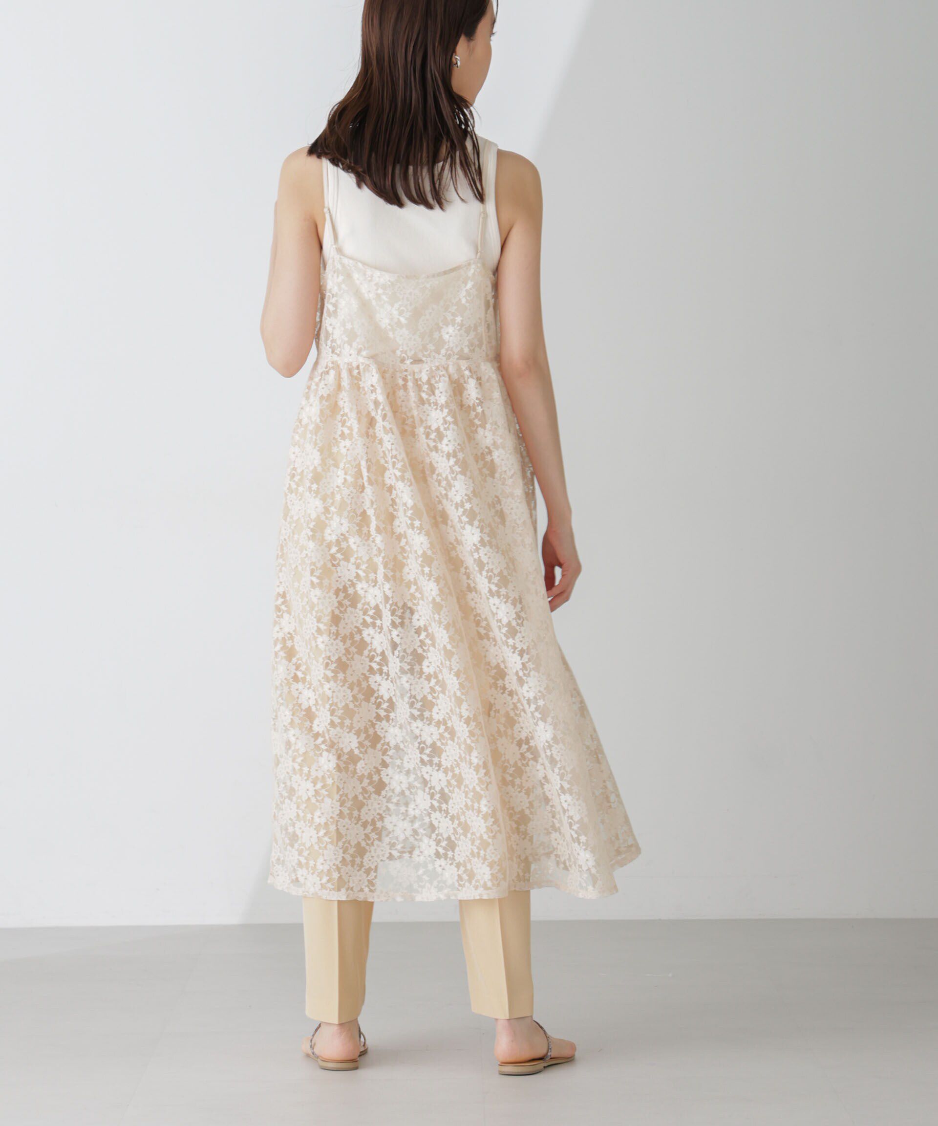 nano･universe「シアーレースキャミソールワンピース」|ワンピース|