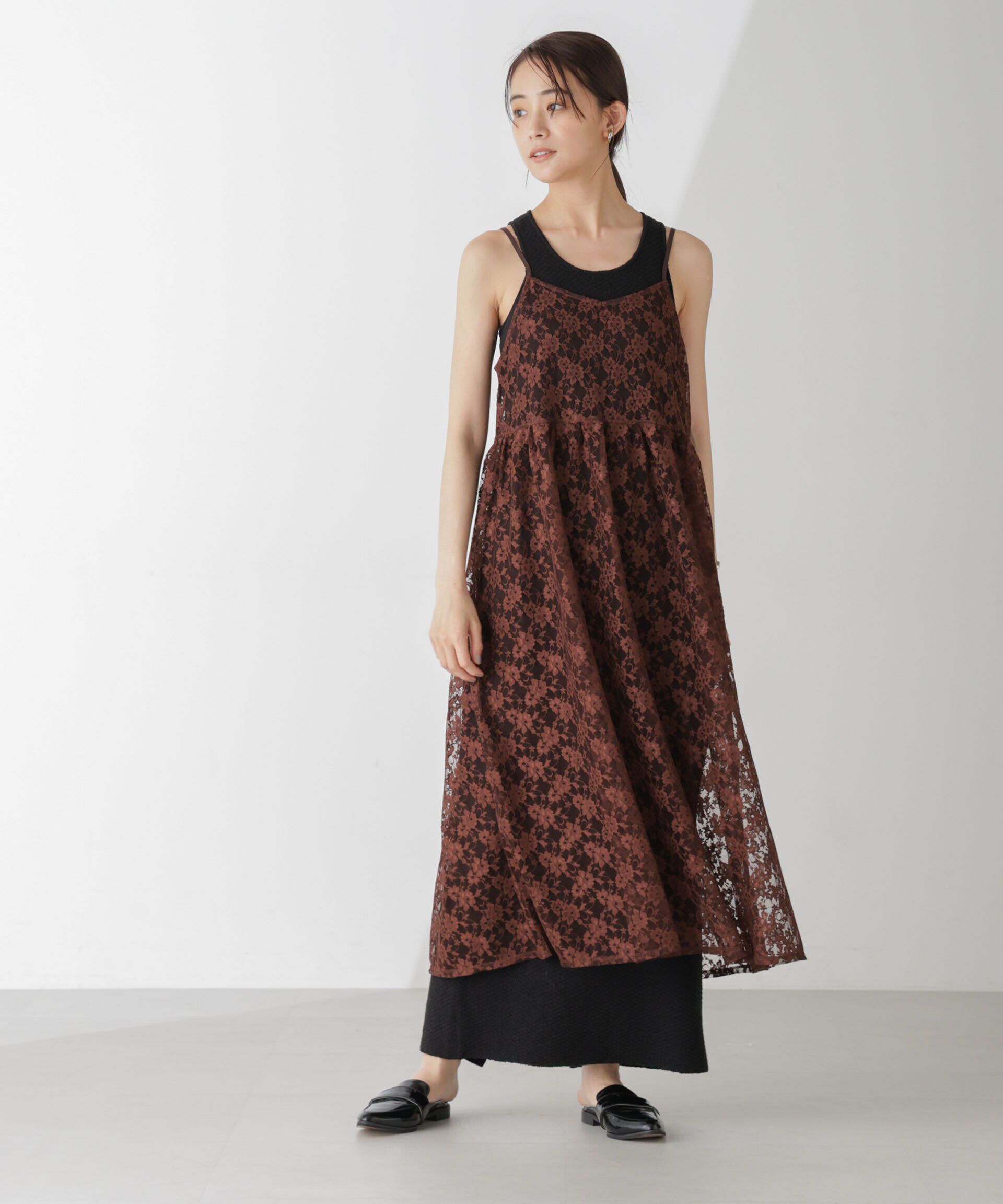 nano･universe「シアーレースキャミソールワンピース」|ワンピース|