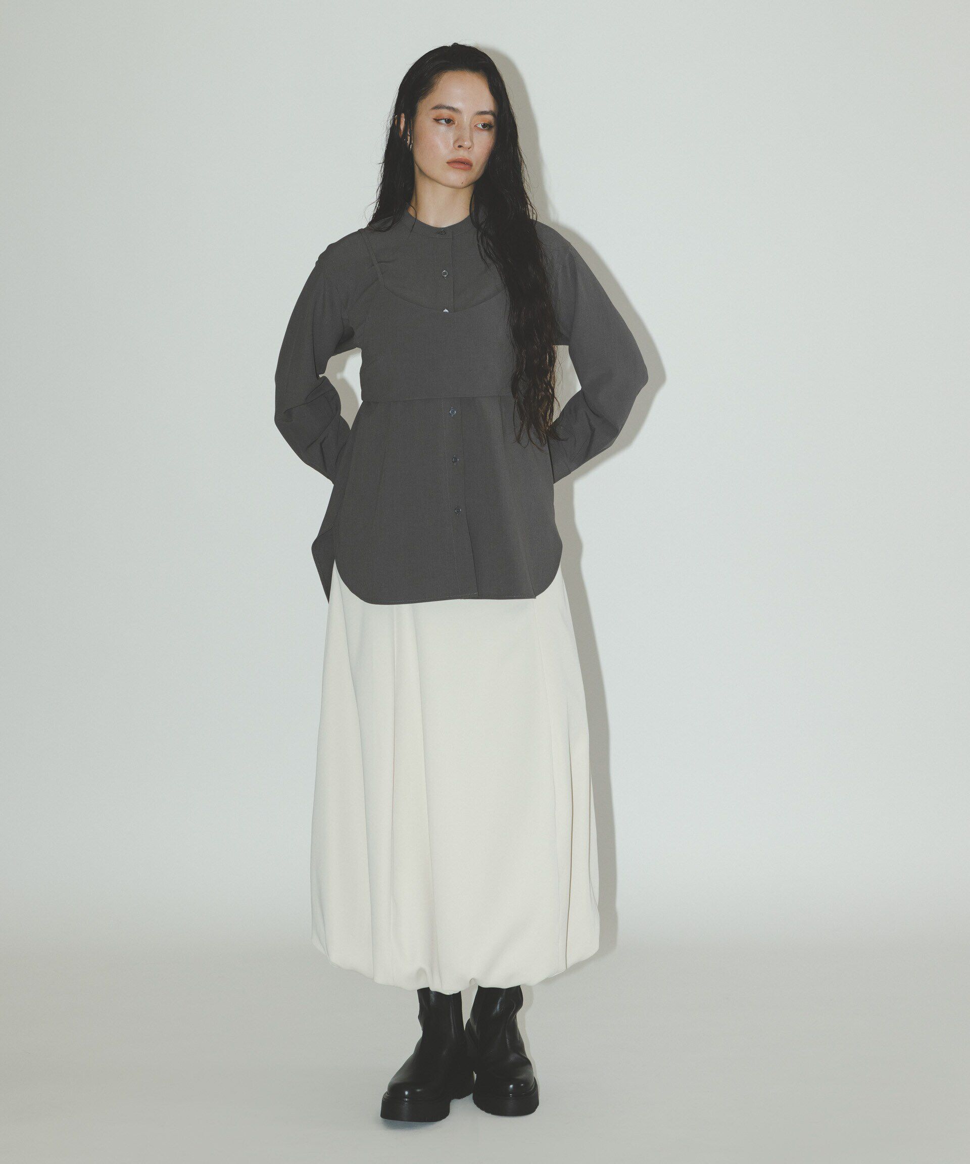 nano･universe「ショートキャミ付シャツ」|シャツ・ブラウス|