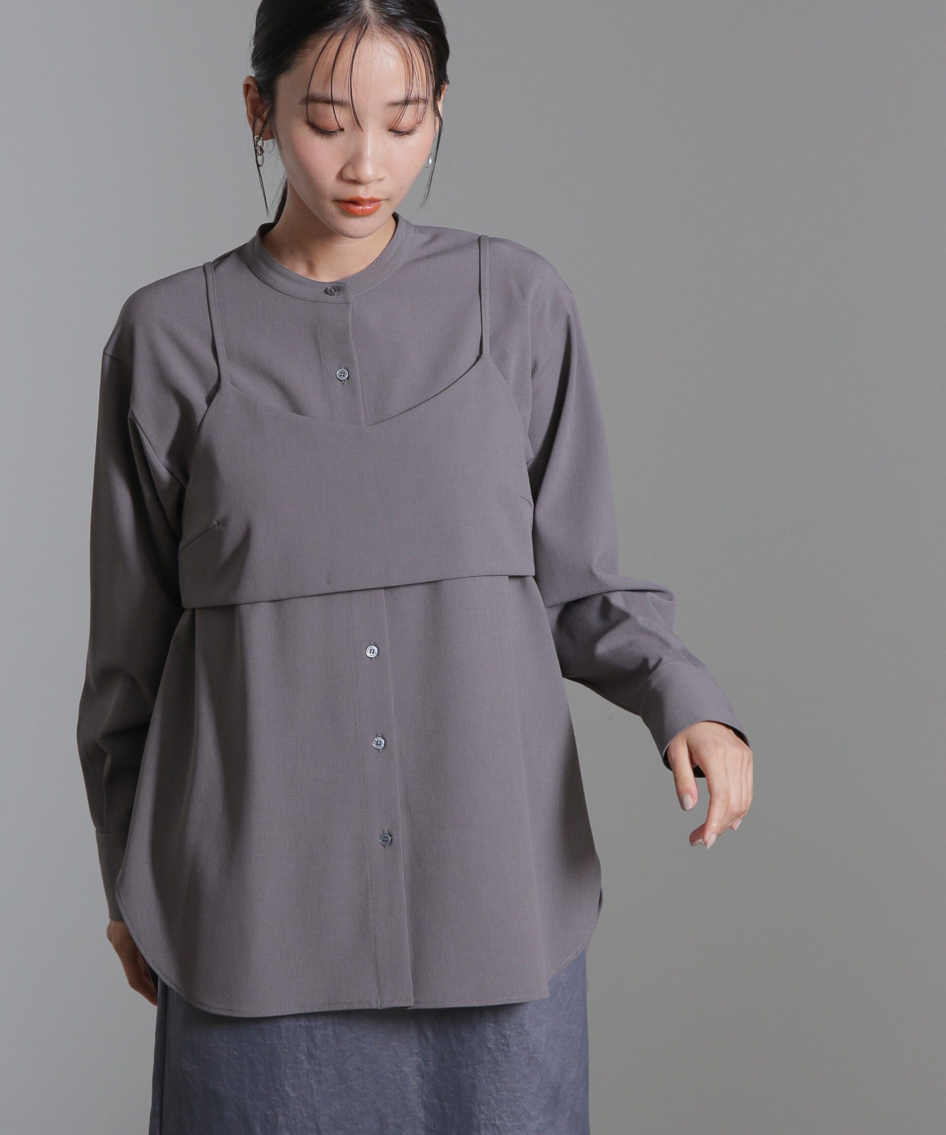 nano･universe「ショートキャミ付シャツ」|シャツ・ブラウス|