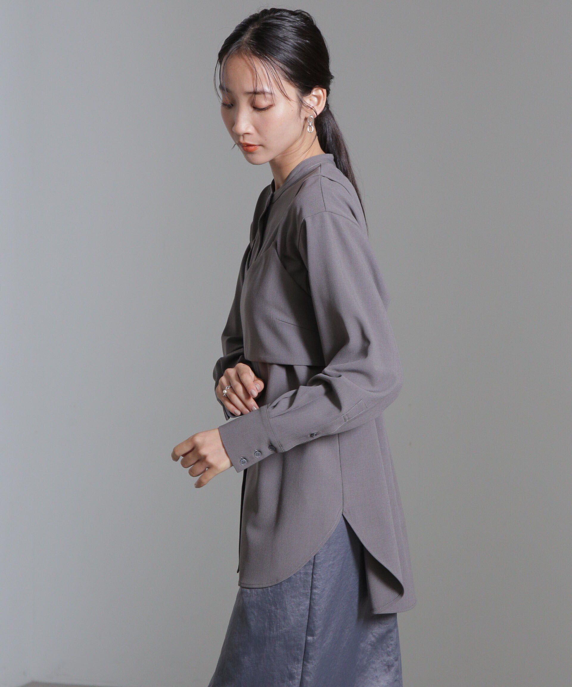 nano･universe「ショートキャミ付シャツ」|シャツ・ブラウス|