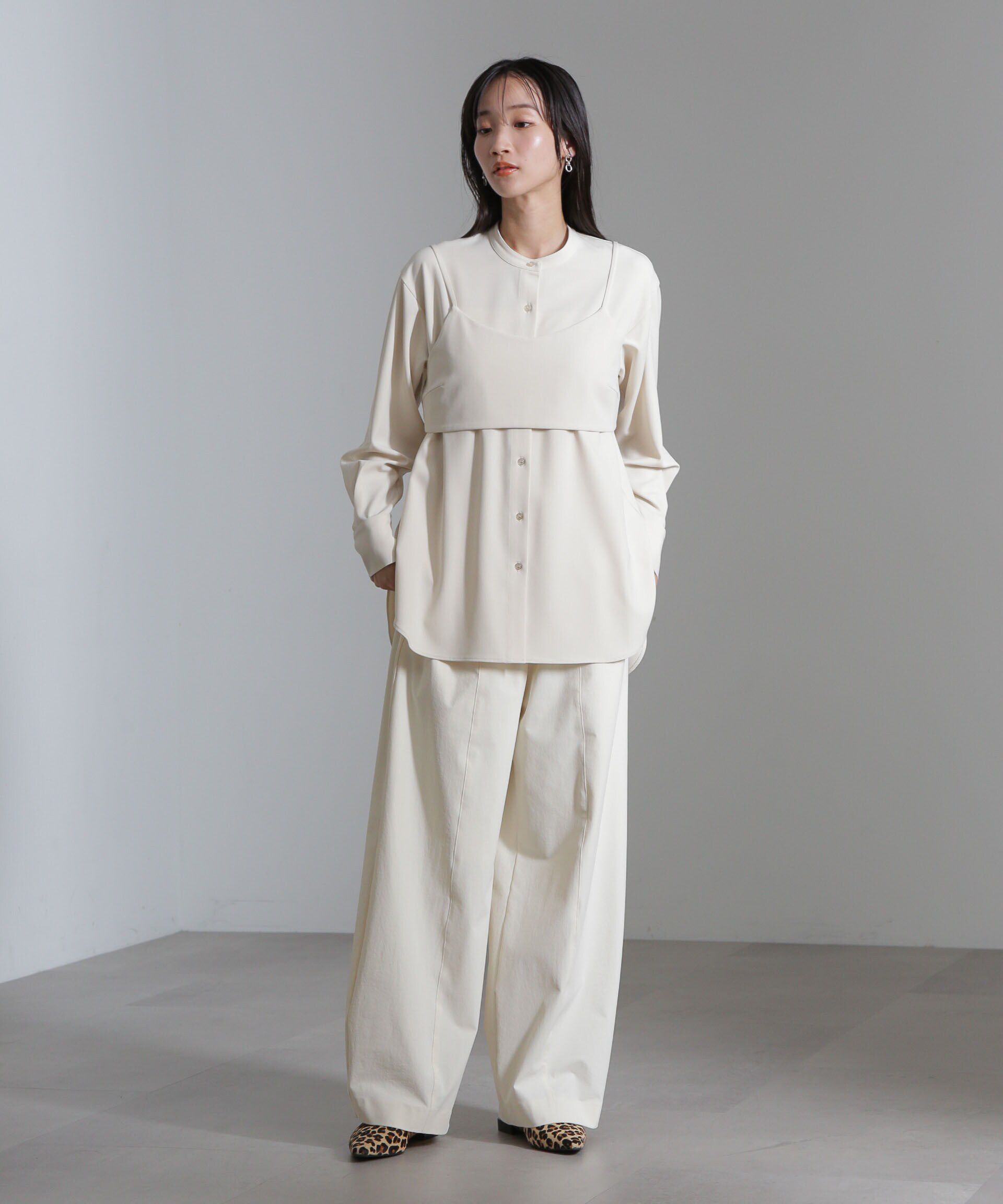 nano･universe「ショートキャミ付シャツ」|シャツ・ブラウス|