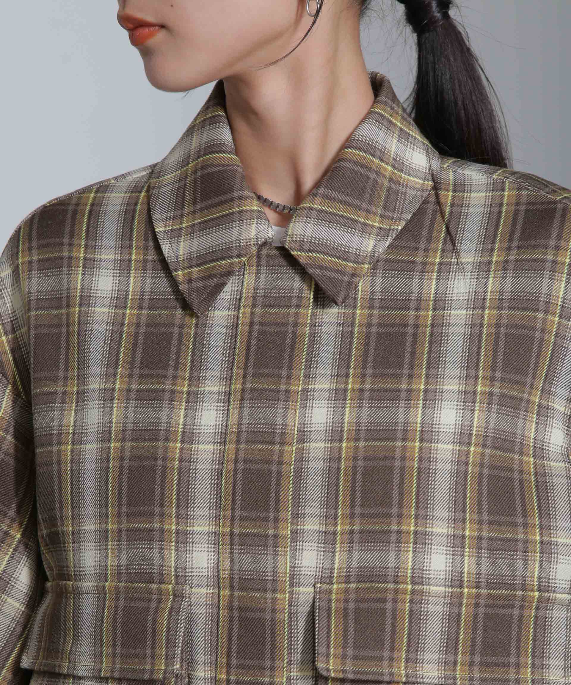 nano･universe「チェックショートブルゾン」|ブルゾン・スタジャン|