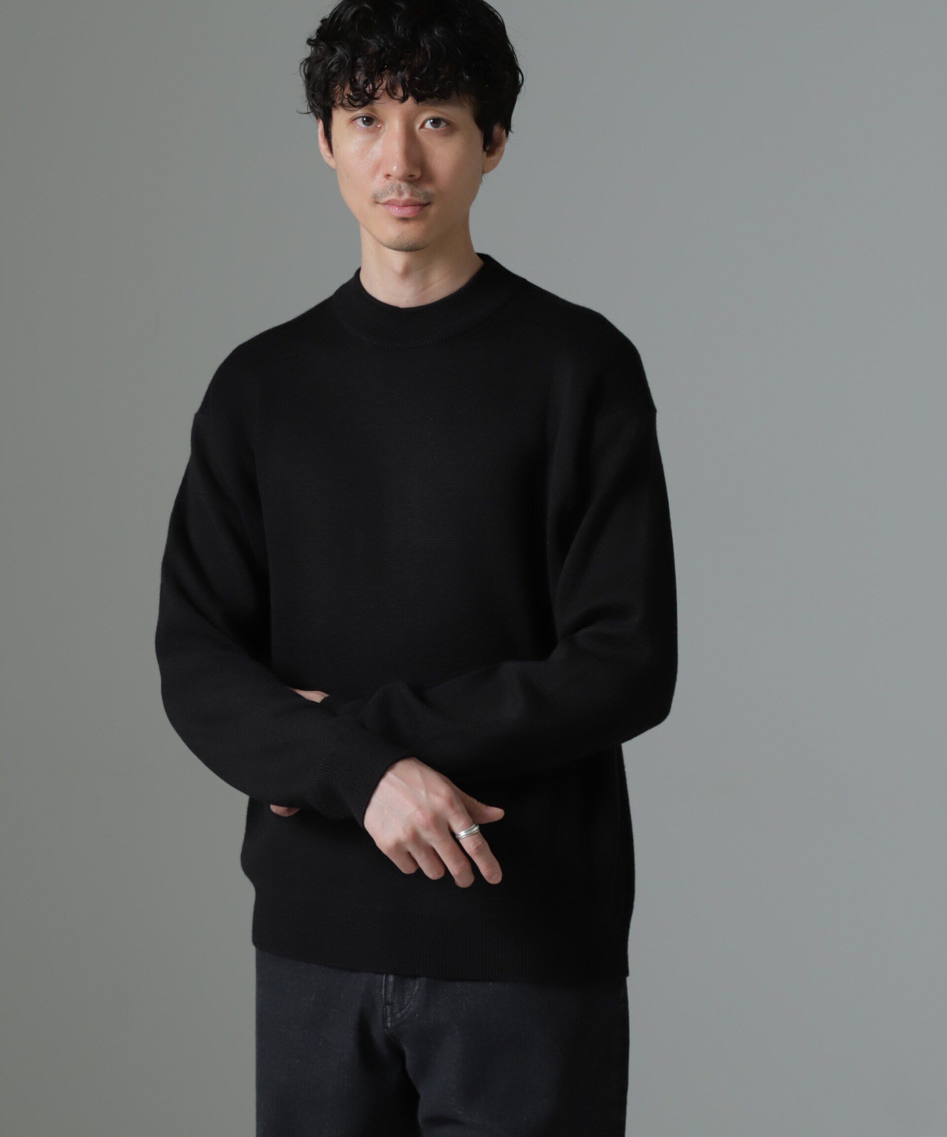 nano･universe「タスマニアミックス ミラノリブリラックスモックネックニット」|ニット・セーター|