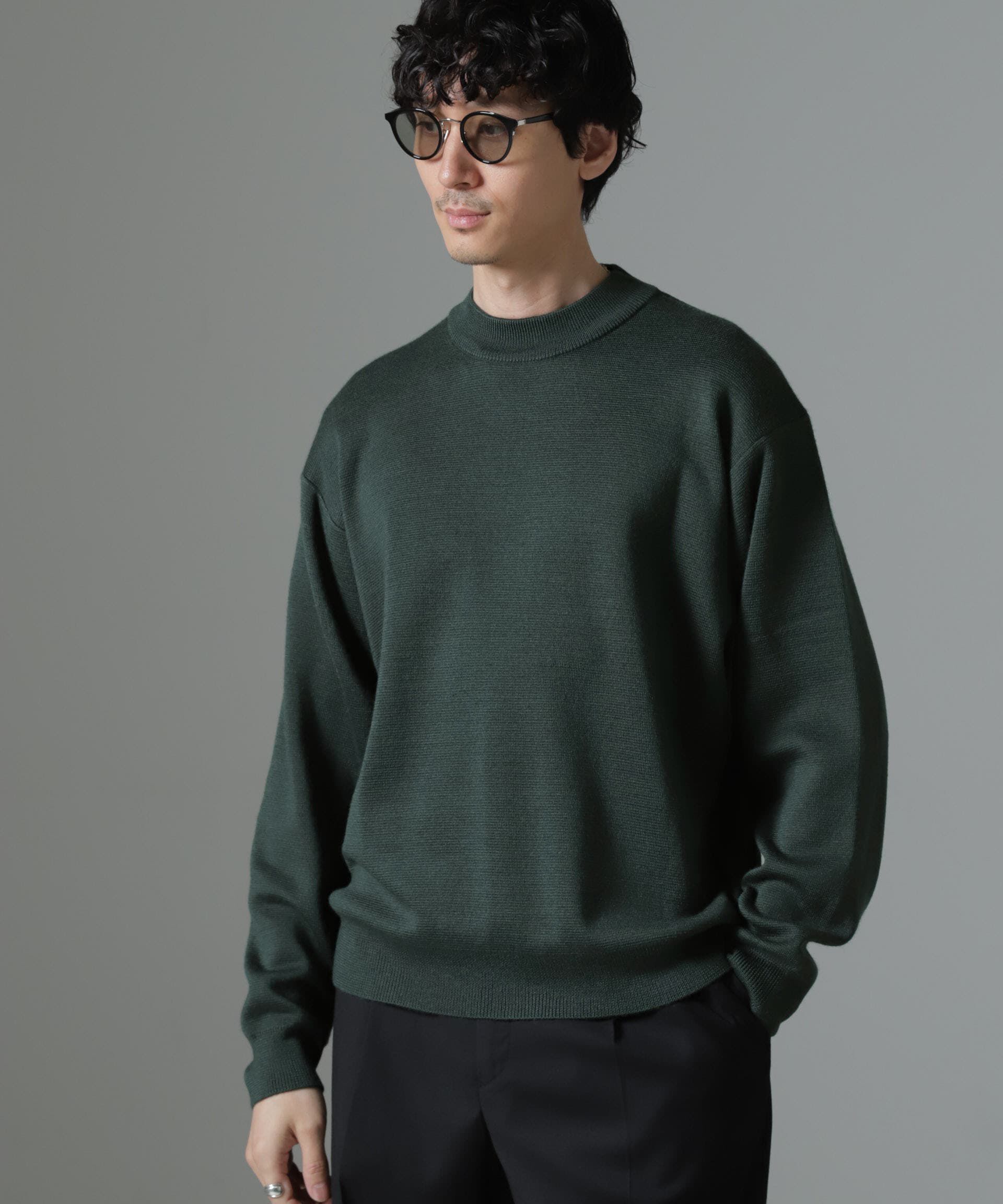 nano･universe「タスマニアミックス ミラノリブリラックスモックネックニット」|ニット・セーター|