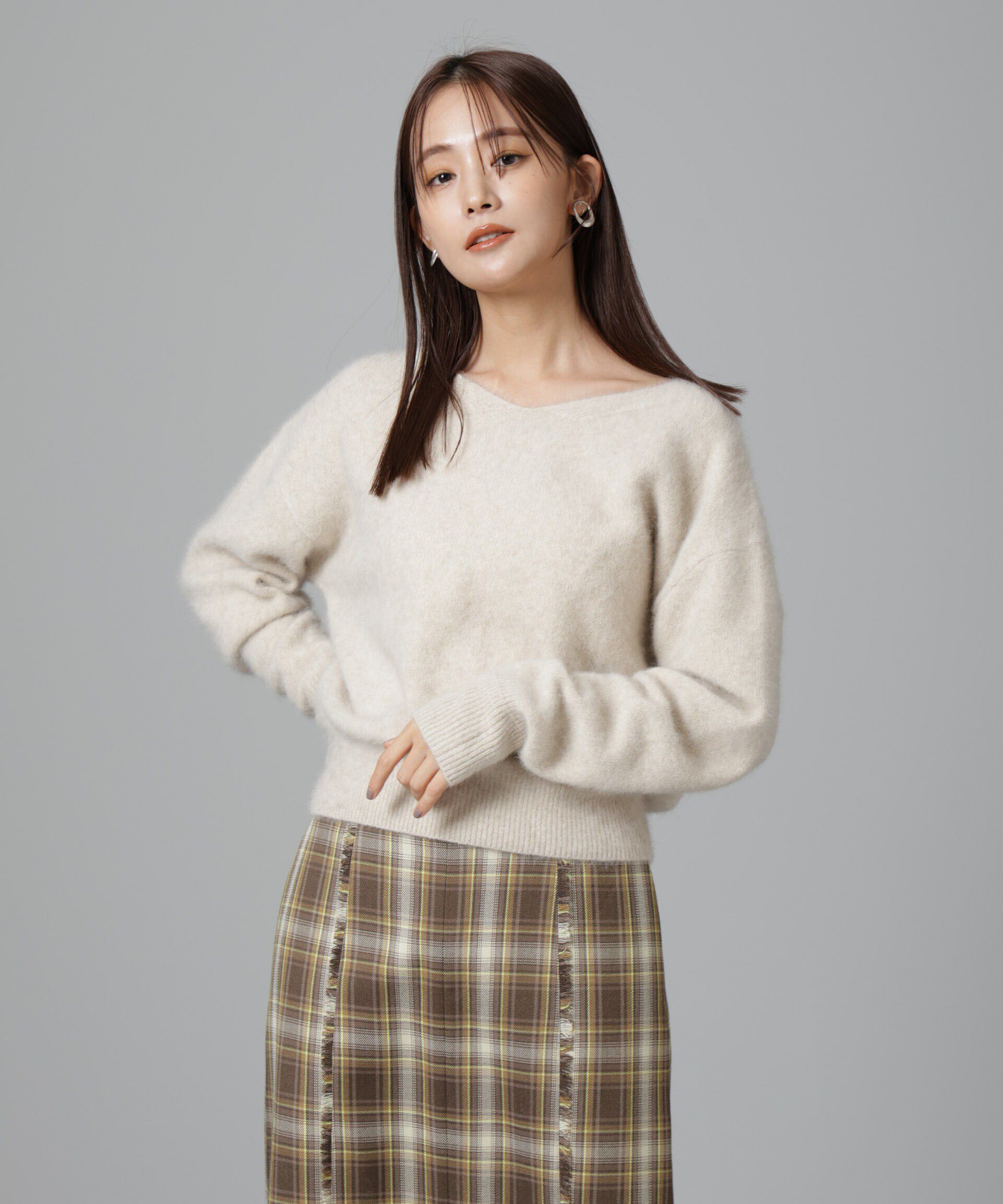 nano･universe「ウォッシャブルフォックスVネックプルオーバー」|ニット・セーター|