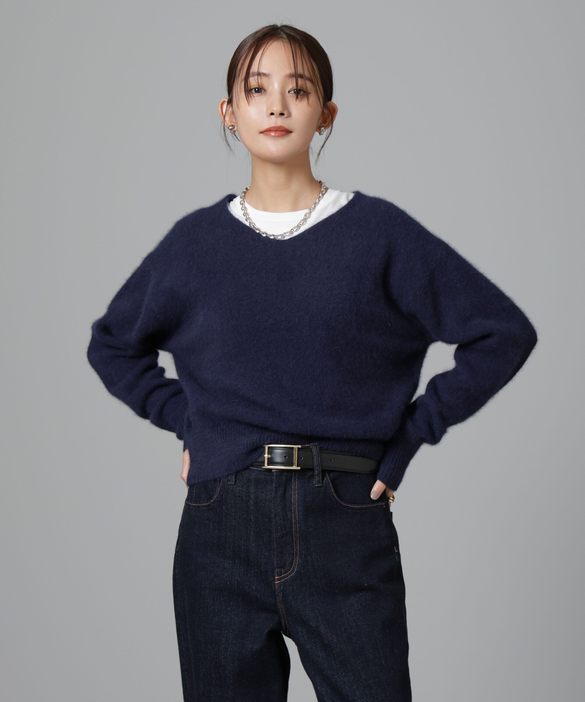 nano･universe「ウォッシャブルフォックスVネックプルオーバー」|ニット・セーター|