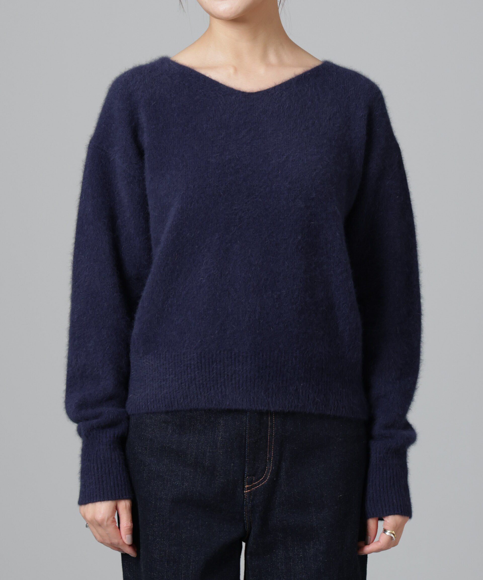 nano･universe「ウォッシャブルフォックスVネックプルオーバー」|ニット・セーター|