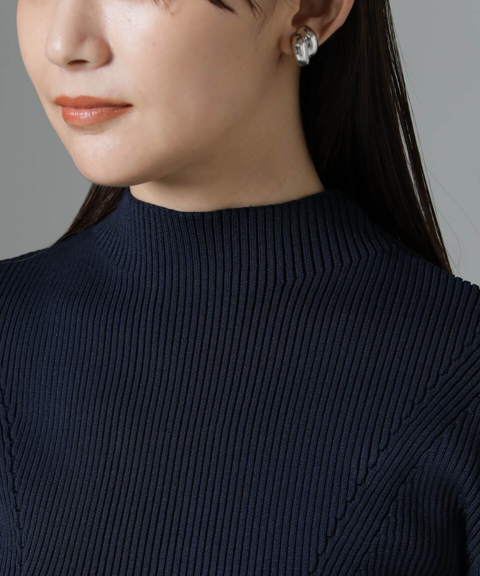 nano･universe「ハイネックベルスリーブリブニットプルオーバー」|ニット・セーター|