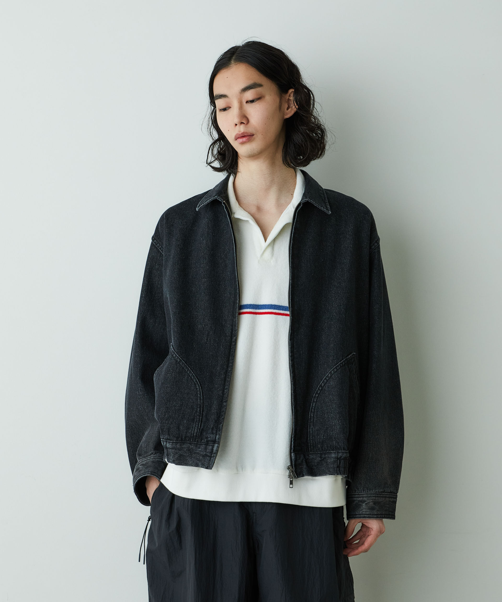 nano･universe「「HOTEL PALACE」オテルパラス レトロボーダーパイルスキッパーシャツ」|Tシャツ・カットソー|