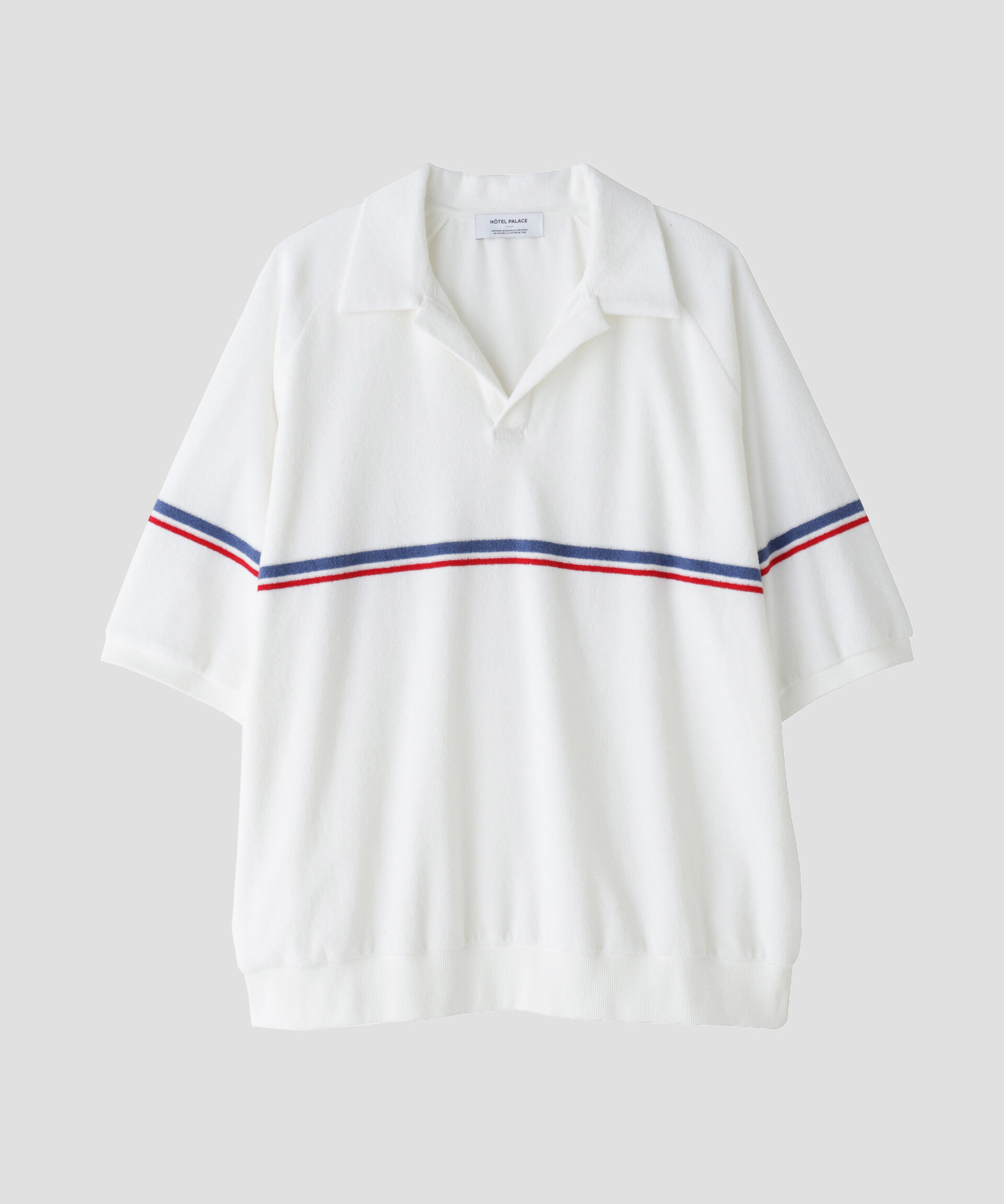 nano･universe「「HOTEL PALACE」オテルパラス レトロボーダーパイルスキッパーシャツ」|Tシャツ・カットソー|