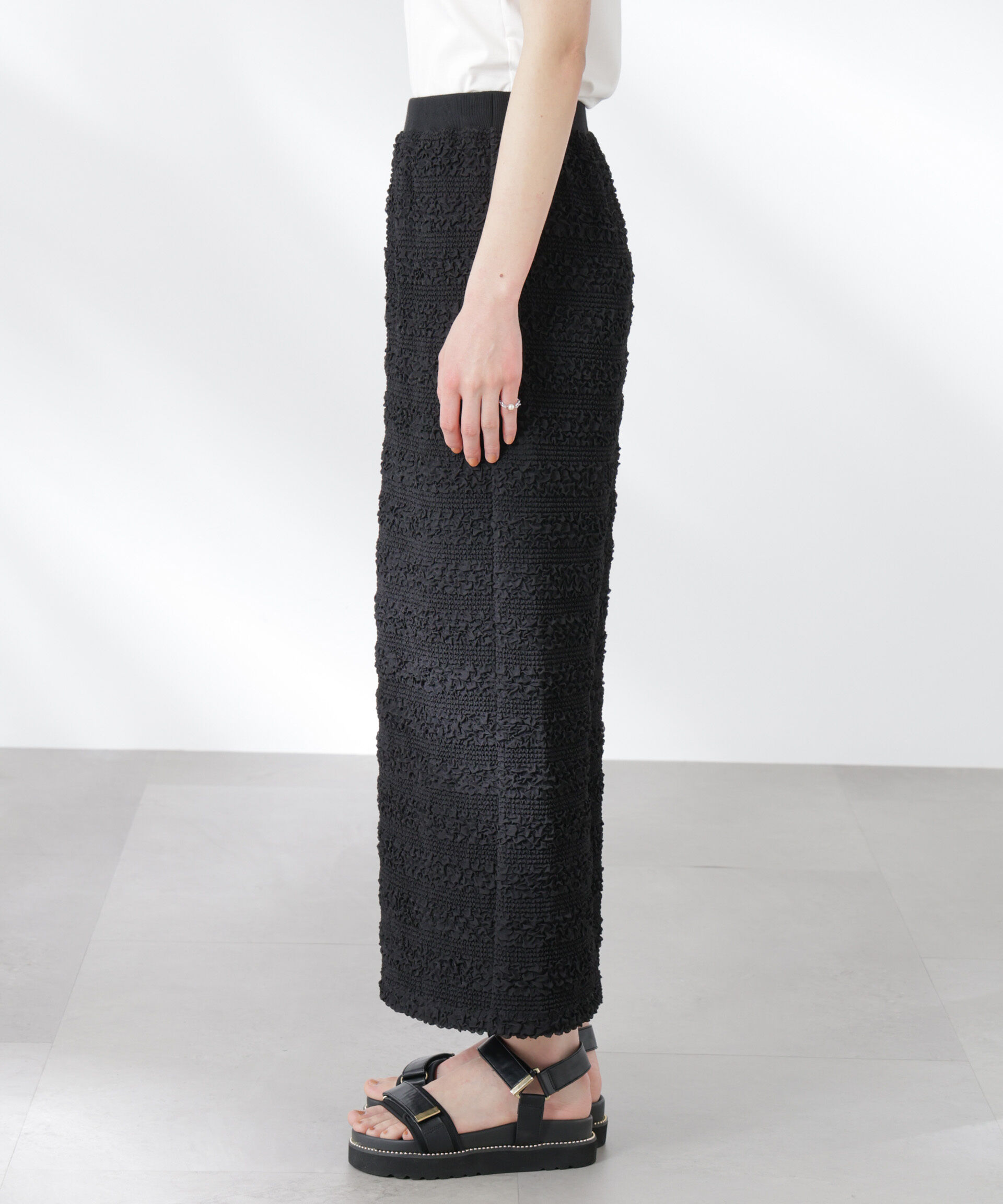 nano･universe「フクレボーダースカート」|スカート|