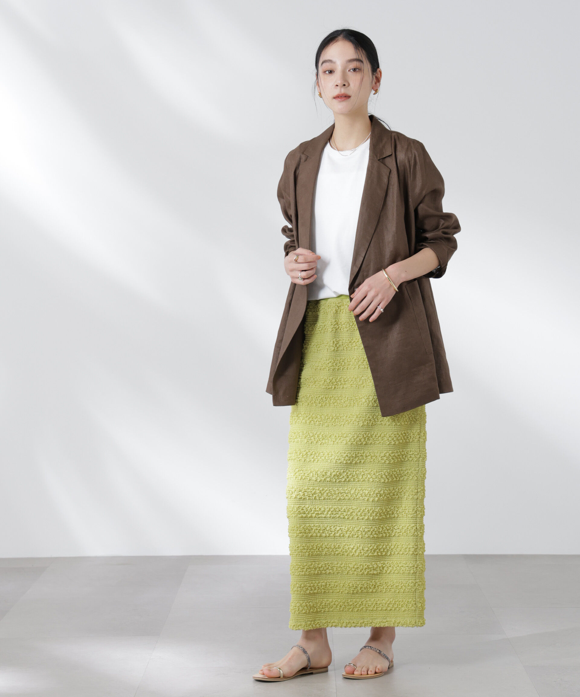 nano･universe「フクレボーダースカート」|スカート|