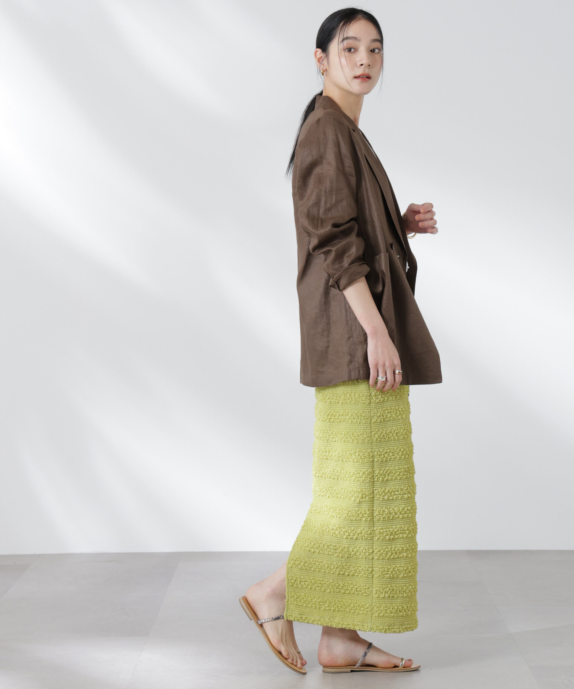 nano･universe「フクレボーダースカート」|スカート|