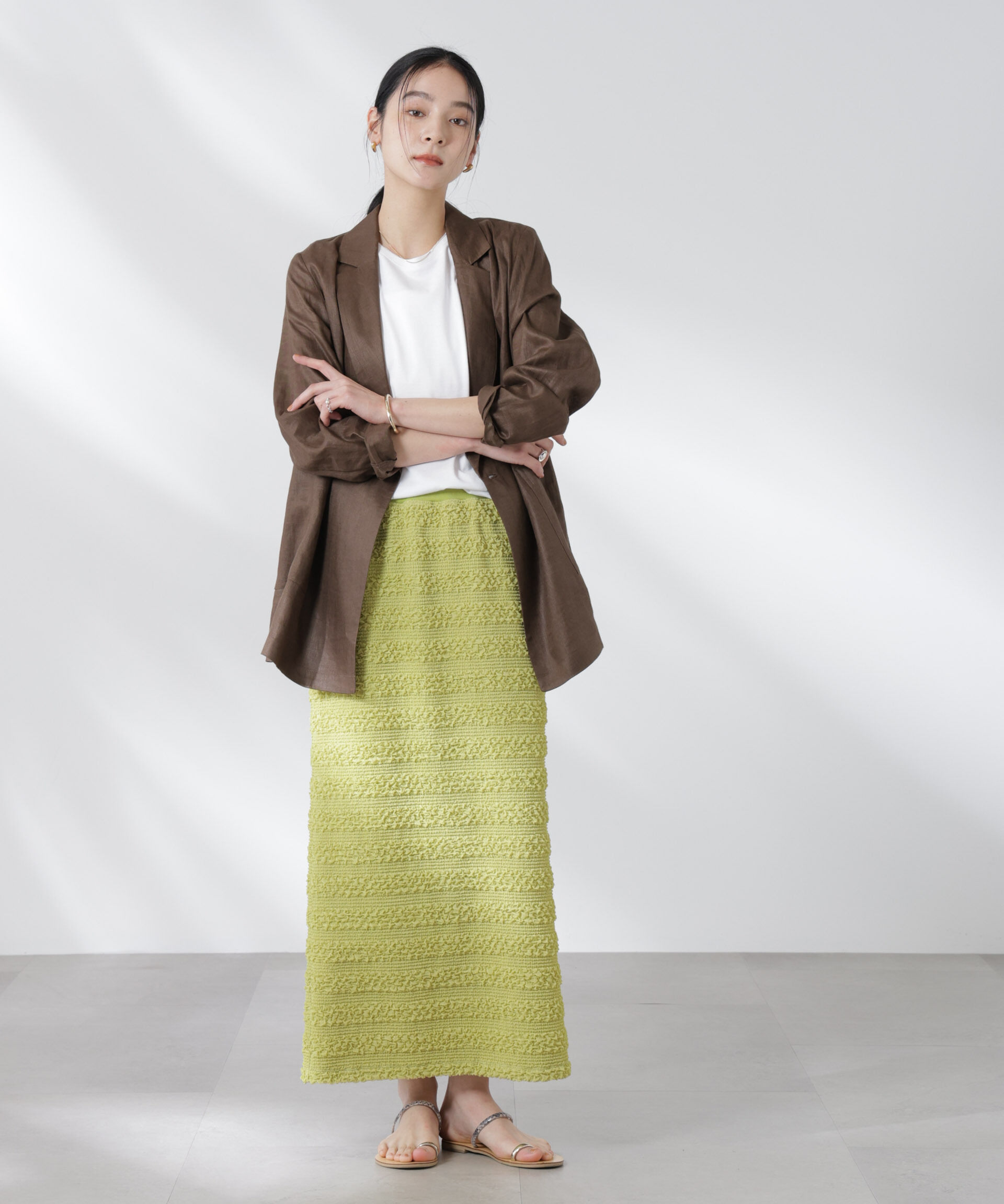 nano･universe「フクレボーダースカート」|スカート|