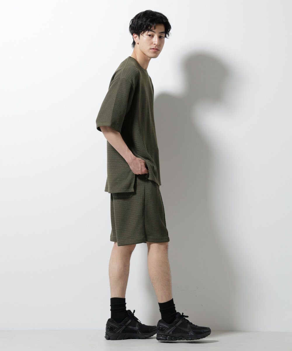 nano･universe「ジャガードニットソーTシャツ 半袖(セットアップ可)」|Tシャツ・カットソー|