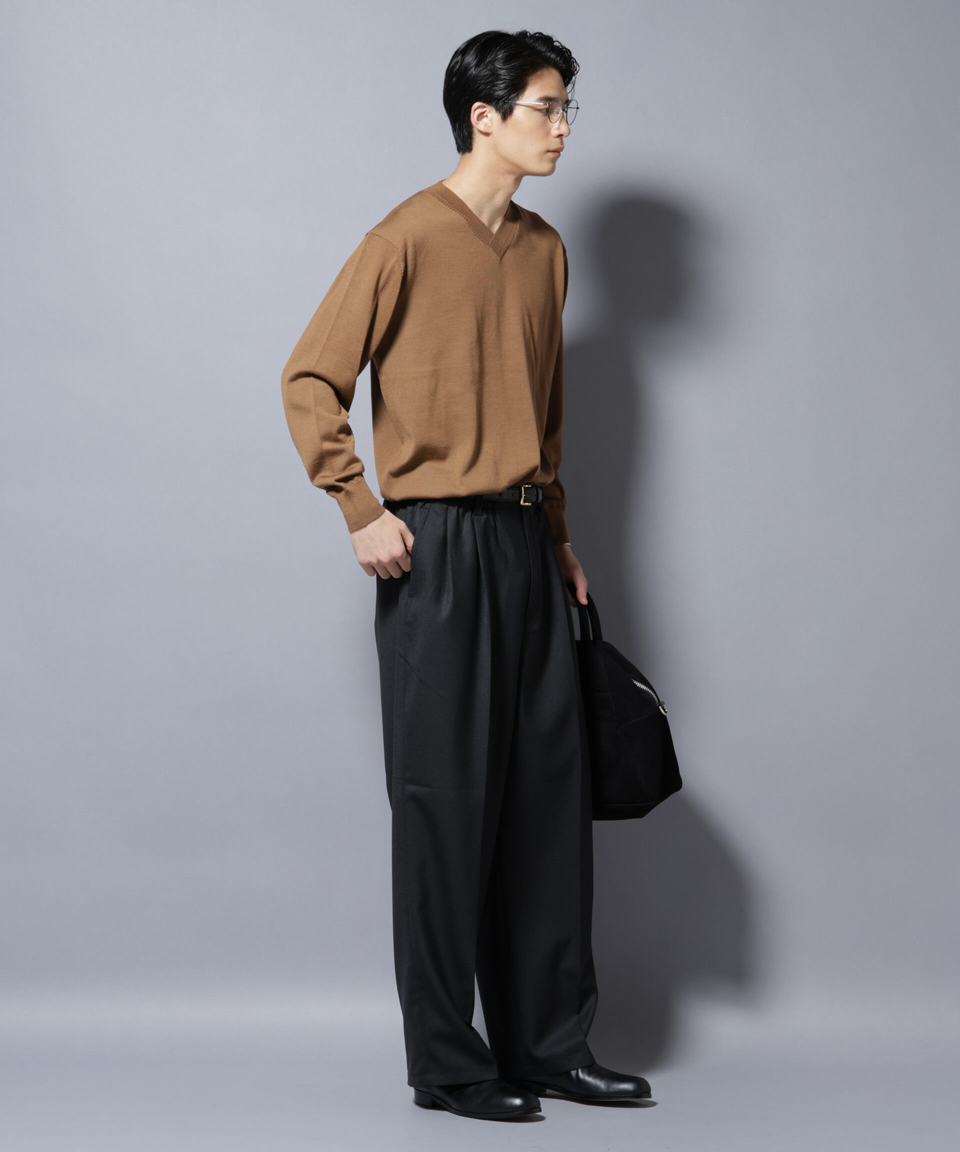 nano･universe「「毛玉レスニット」ファインゲージVネック」|ニット・セーター|