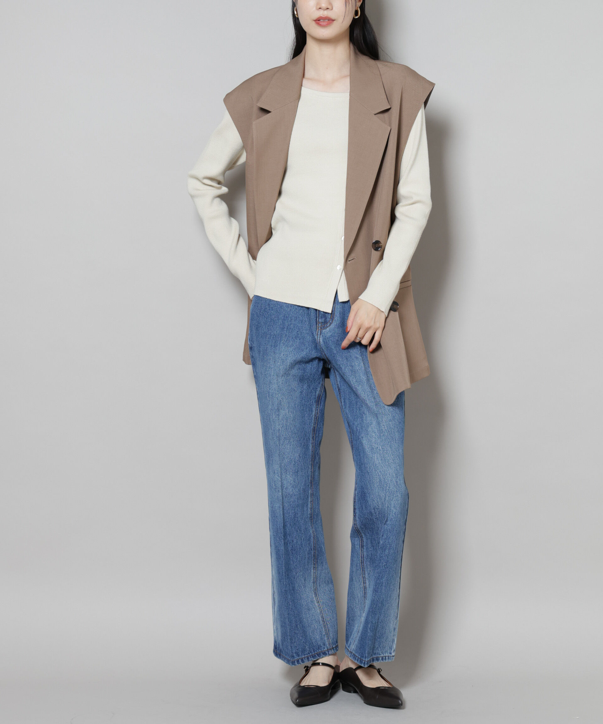 nano･universe「センタープレスデニム」|チノ|ネイビー