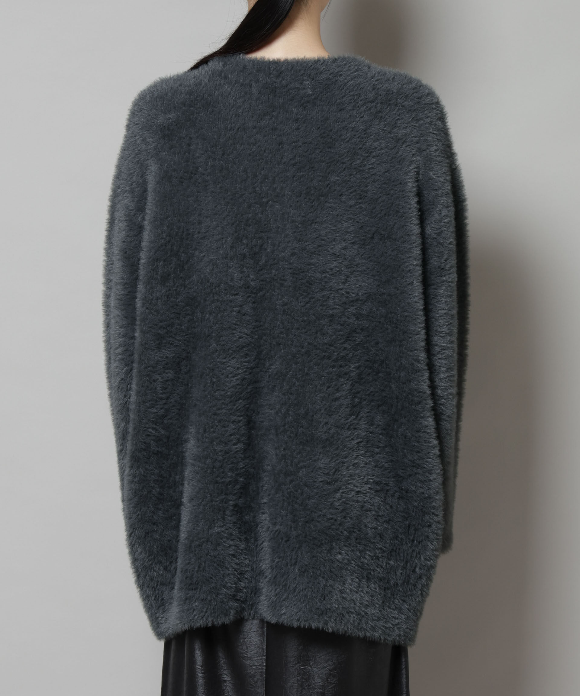 nano･universe「配色シャギーニットジャケット」|ニット・セーター|