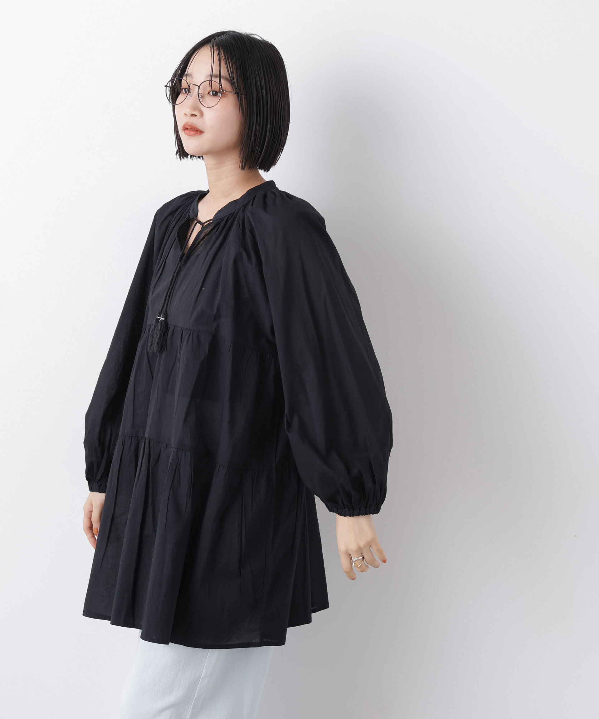 nano･universe「made in INDIA ティアードチュニックブラウス」|シャツ・ブラウス|