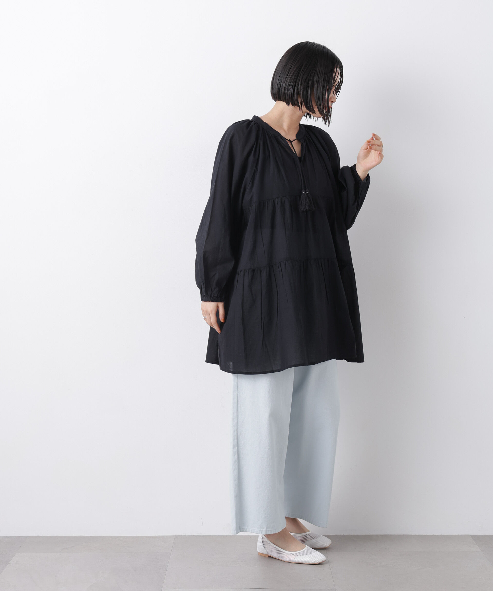 nano･universe「made in INDIA ティアードチュニックブラウス」|シャツ・ブラウス|