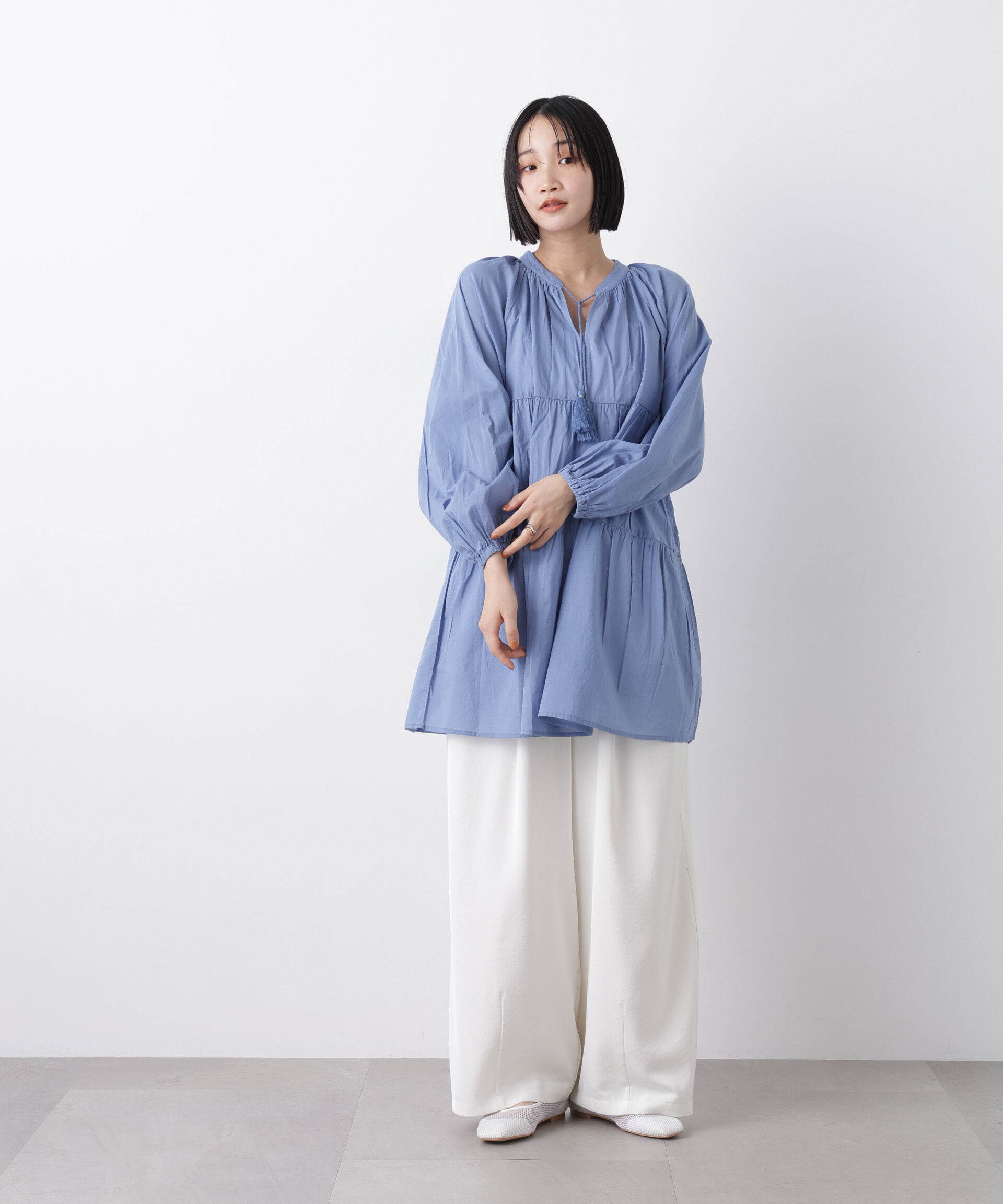 nano･universe「made in INDIA ティアードチュニックブラウス」|シャツ・ブラウス|