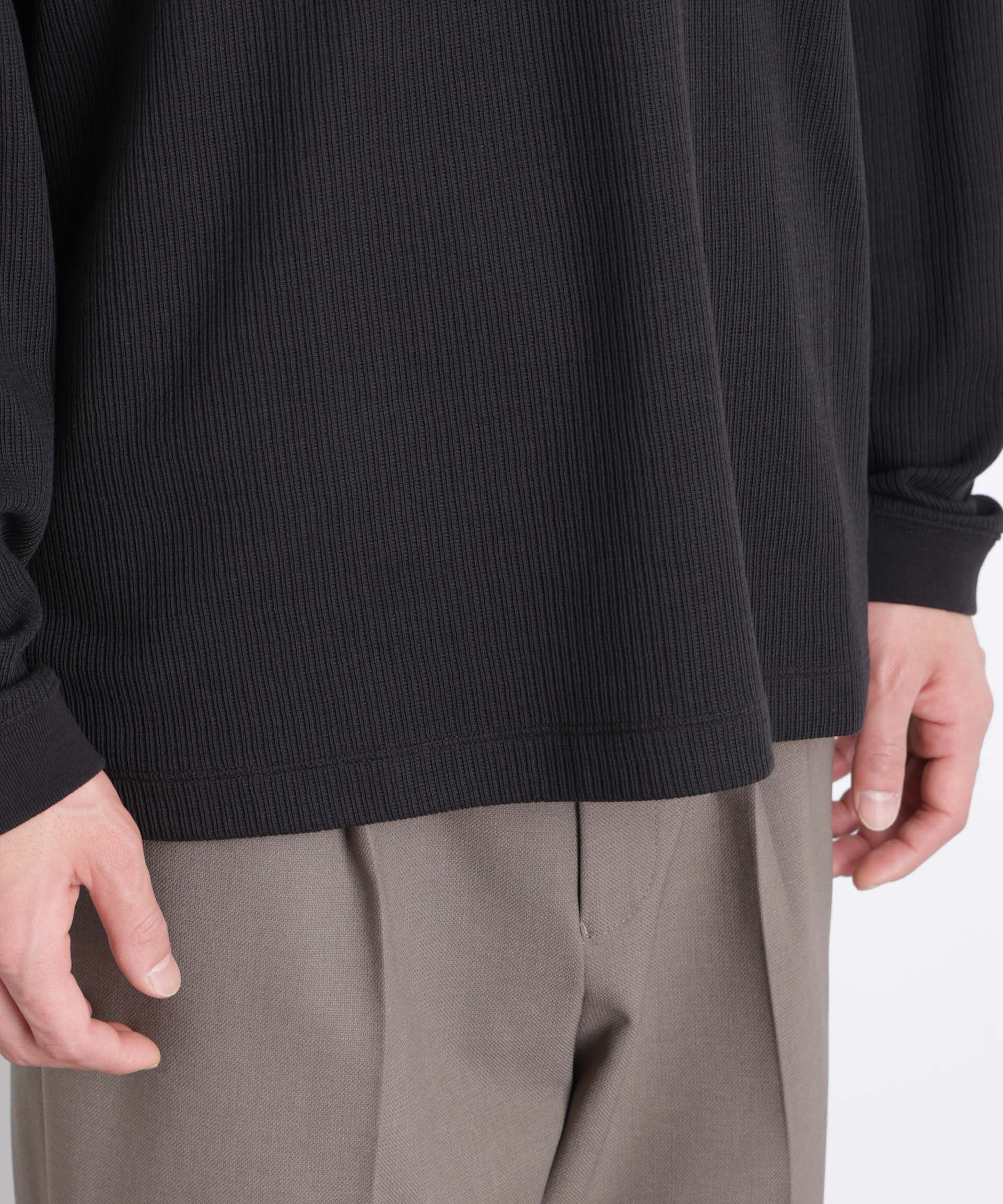 nano･universe「｢ASSEMBLANC｣ ドロップニードルリブ ヘンリーネック」|Tシャツ・カットソー|