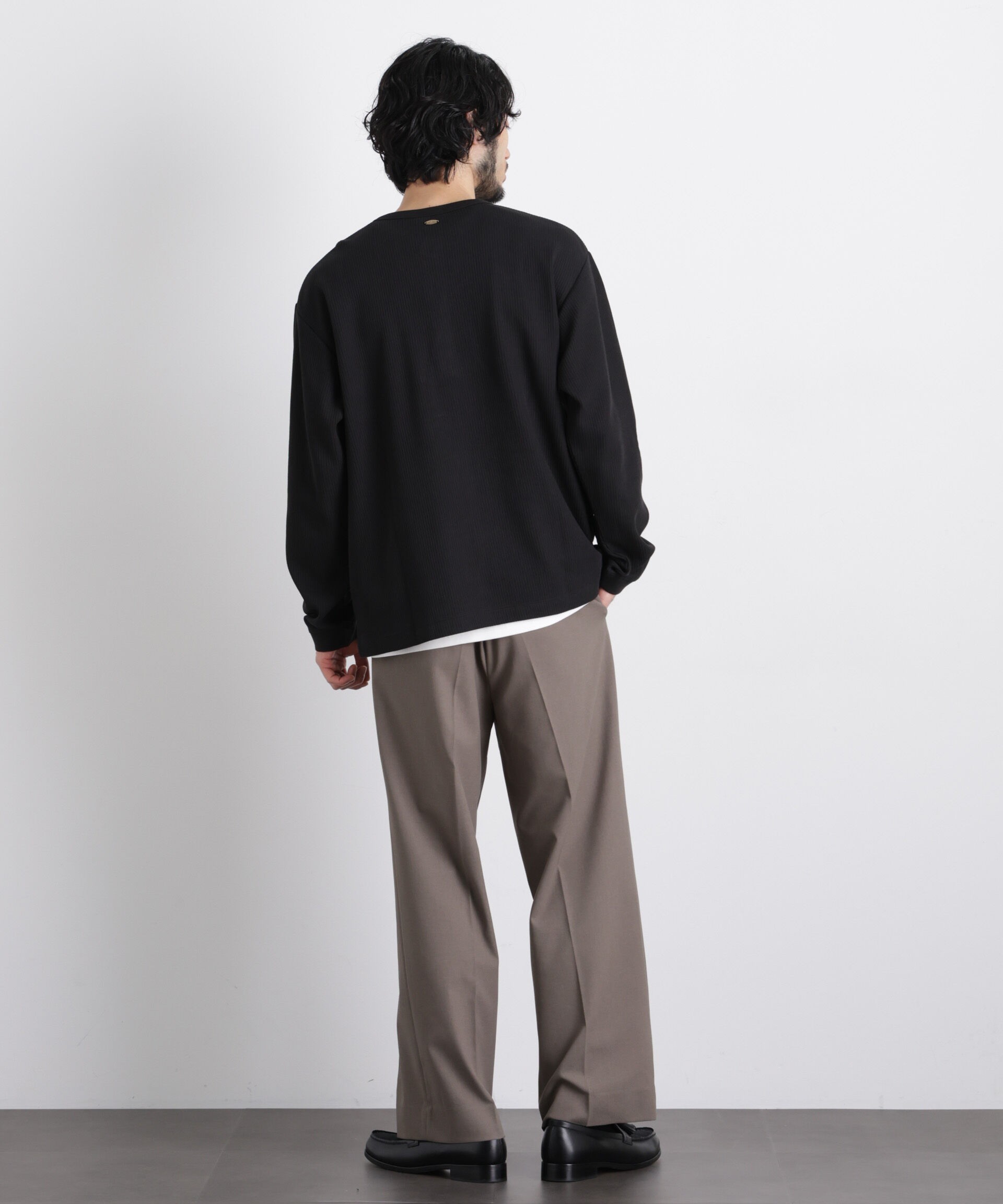 nano･universe「｢ASSEMBLANC｣ ドロップニードルリブ ヘンリーネック」|Tシャツ・カットソー|