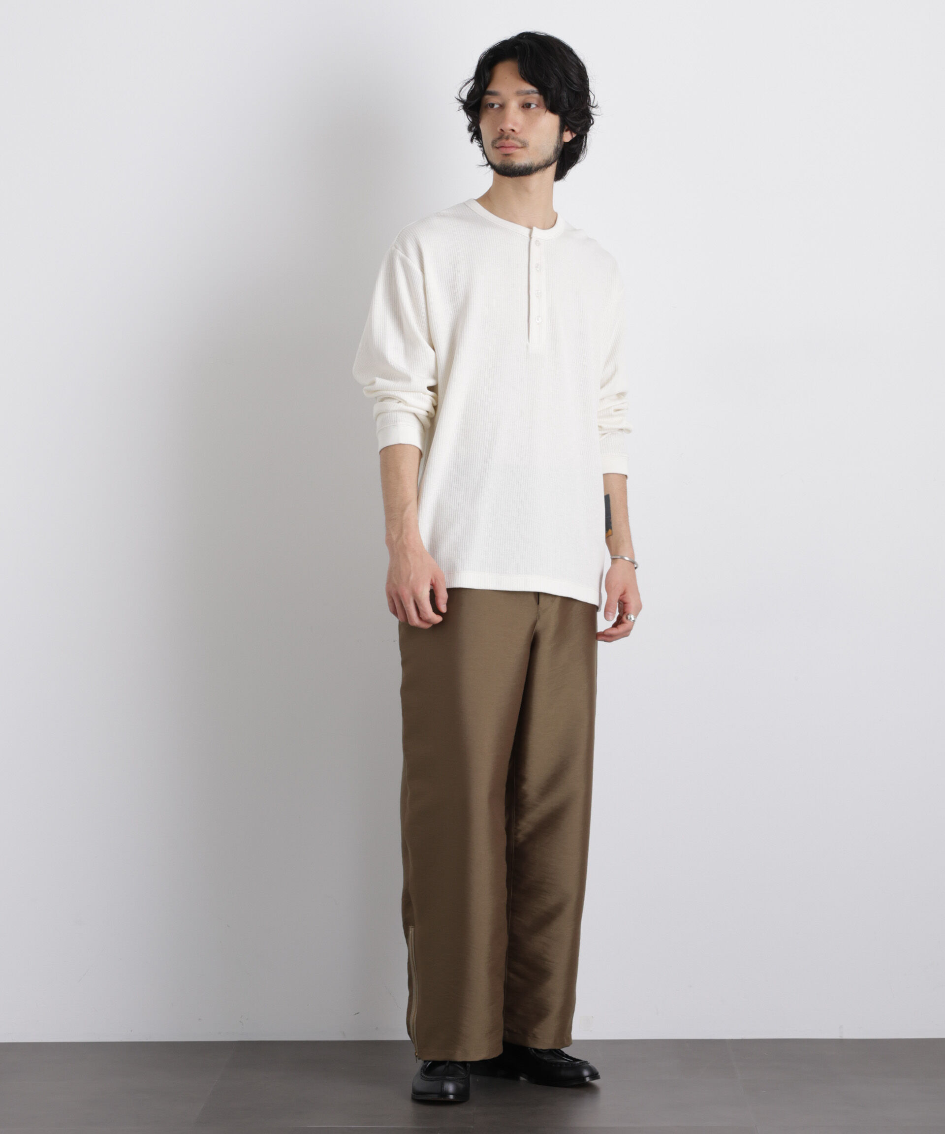 nano･universe「｢ASSEMBLANC｣ ドロップニードルリブ ヘンリーネック」|Tシャツ・カットソー|