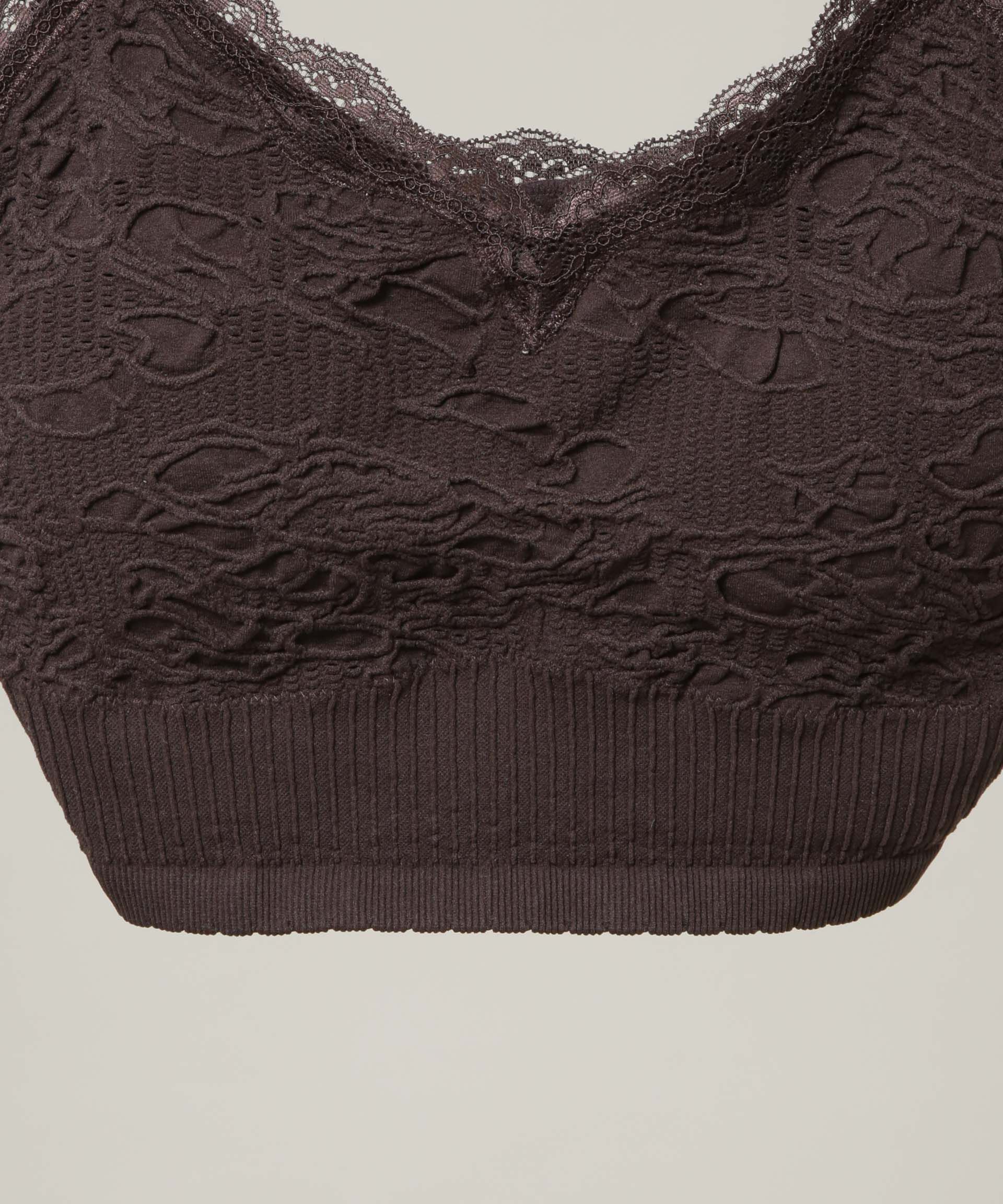 nano･universe「レースジャガードカップ取り外しクロップドキャミソール」|Tシャツ・カットソー|