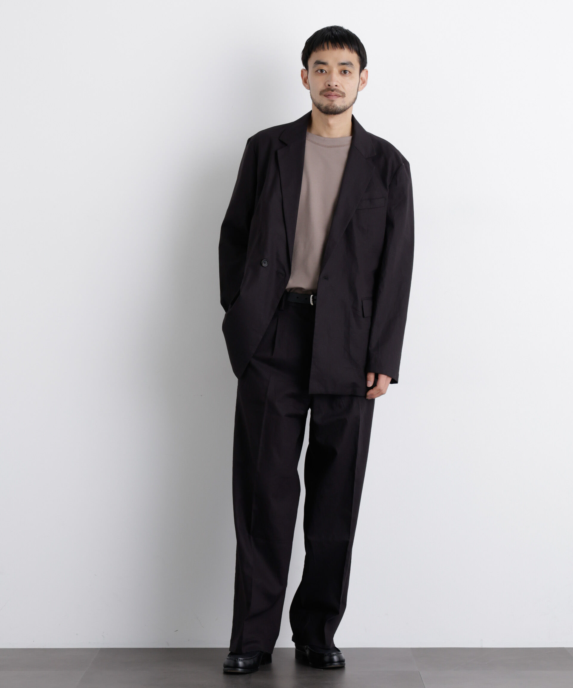 nano･universe「｢FRENCH LINEN｣ リネンコットンセミダブルJK（セットアップ可）」|テーラードジャケット|