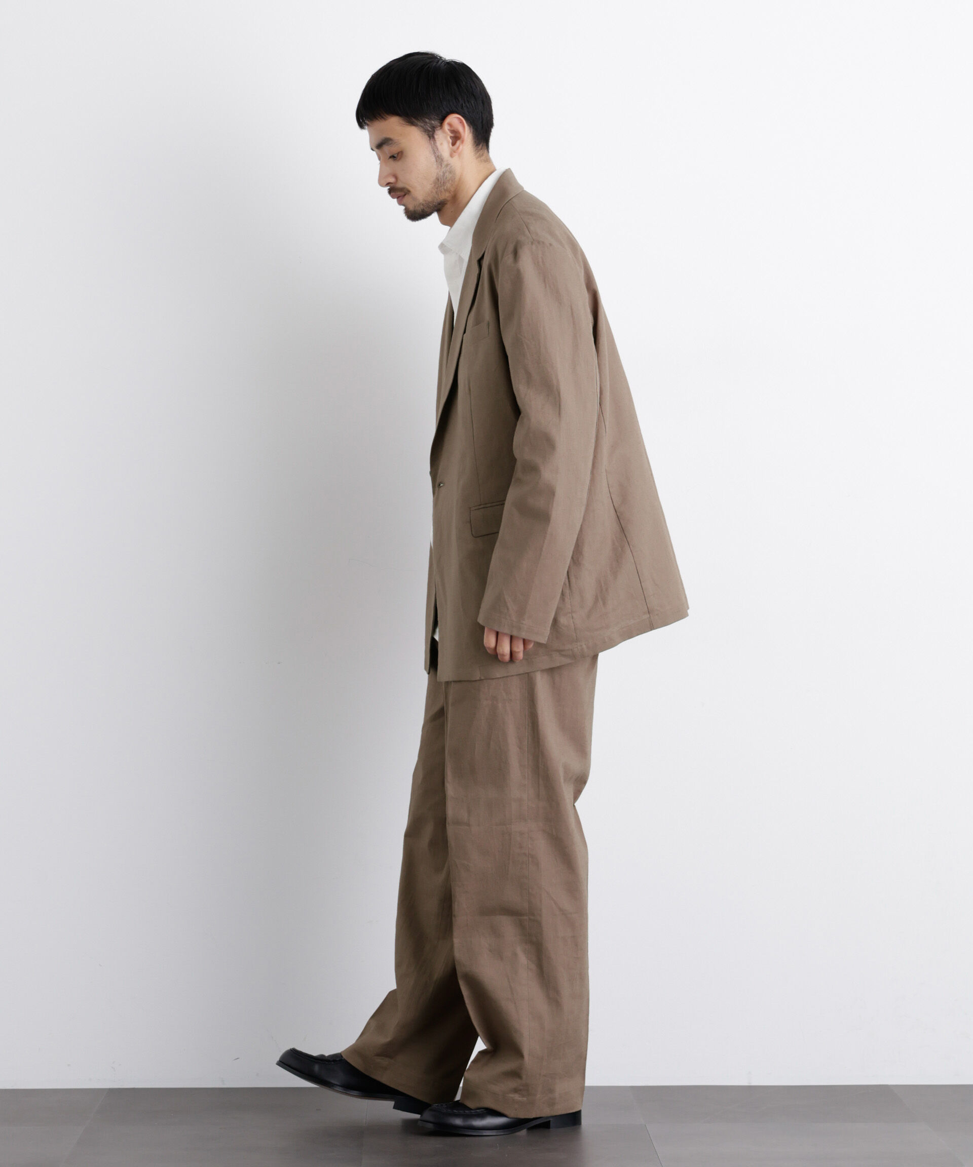 nano･universe「｢FRENCH LINEN｣ リネンコットンセミダブルJK（セットアップ可）」|テーラードジャケット|